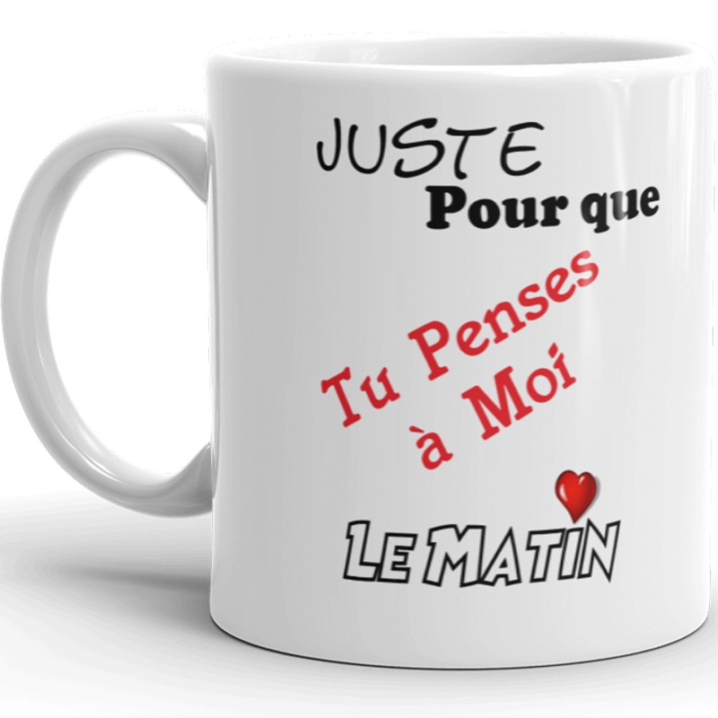 Tasse d'amour pense à moi le matin