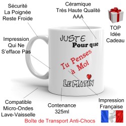 Tasse d'amour pense à moi le matin
