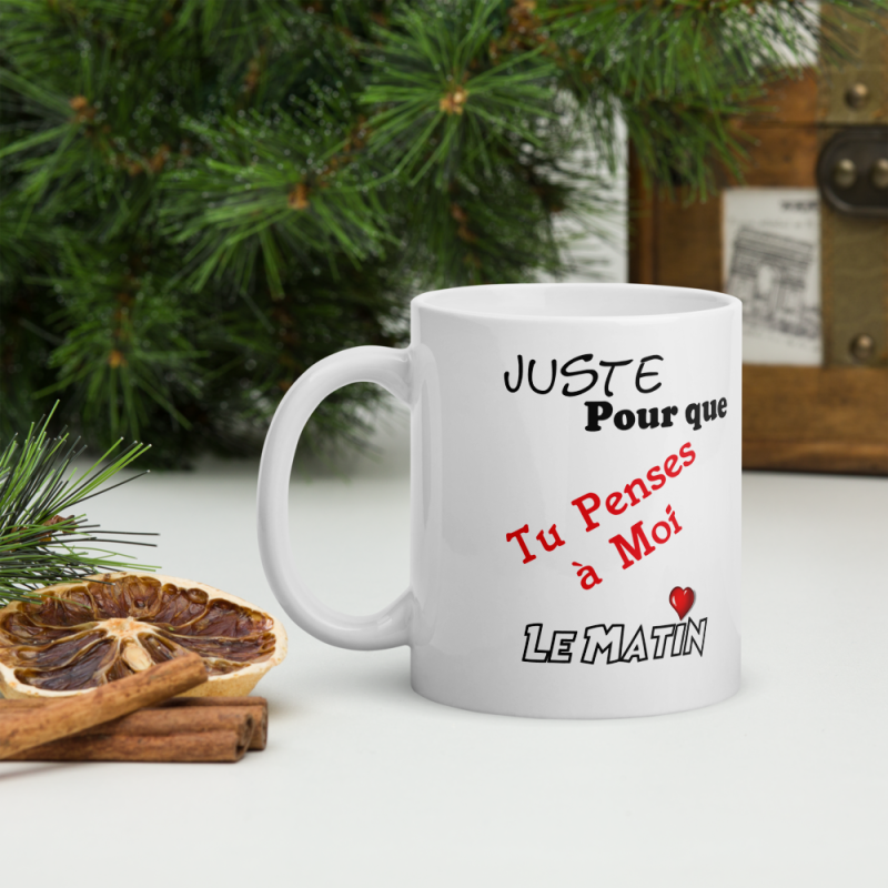 Tasse d'amour pense à moi le matin