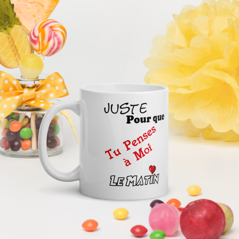 Tasse d'amour pense à moi le matin