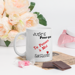 Tasse d'amour pense à moi le matin