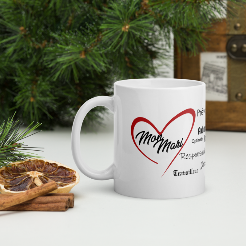 Mug cadeau mon mari avec coeur