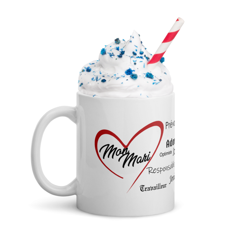 Mug cadeau mon mari avec coeur