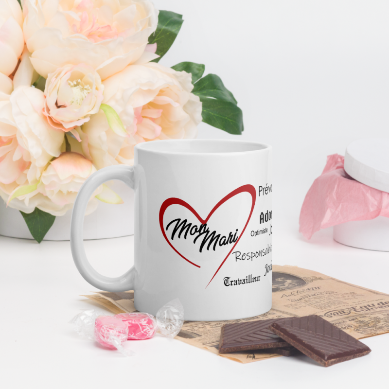 Mug cadeau mon mari avec coeur