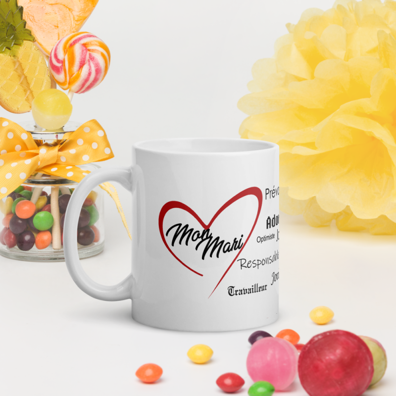 Mug cadeau mon mari avec coeur