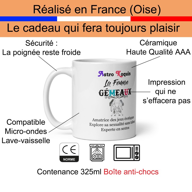 Tasse à offrir : signe astral gémeaux sexy femme