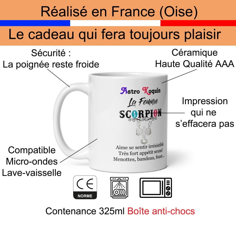 Tasse scorpion pour femme coquine
