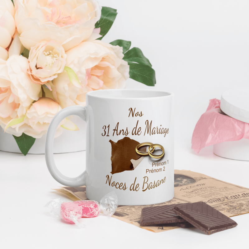 Mug noces de basane personnalisation 31 ans mariage