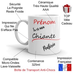 Mug prénom drôle personnalisable chiante préférée