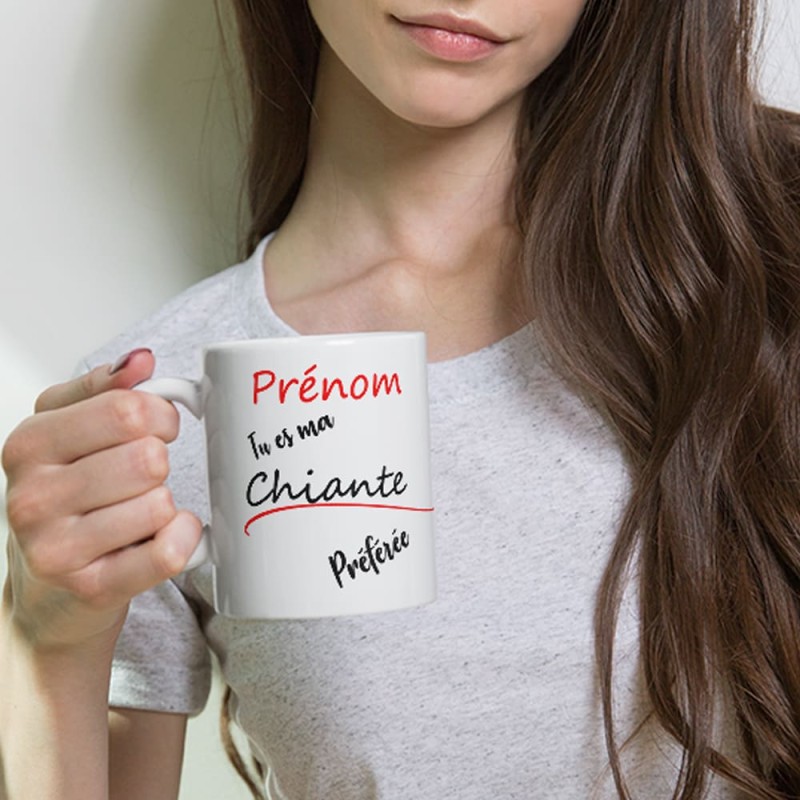 Mug prénom drôle personnalisable chiante préférée