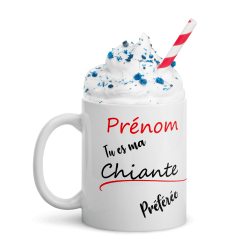 Mug prénom drôle personnalisable chiante préférée
