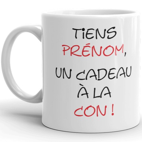 Mug prénom cadeau con drôle personnalisable humour