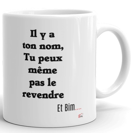 Mug prénom cadeau con drôle personnalisable humour
