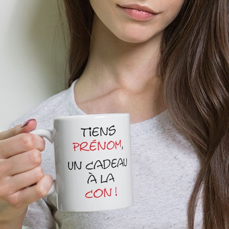 Mug prénom cadeau con drôle personnalisable humour