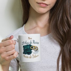 Mug personnalisé noces de velours 29 ans de mariage