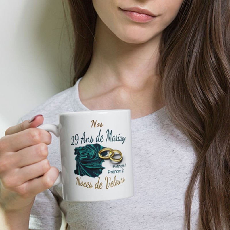 Mug personnalisé noces de velours 29 ans de mariage