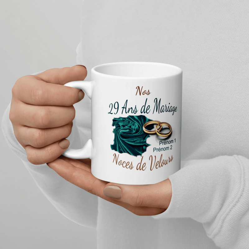 Mug personnalisé noces de velours 29 ans de mariage