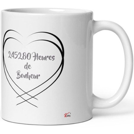 Mug personnalisé 28 ans de mariage noces de nickel