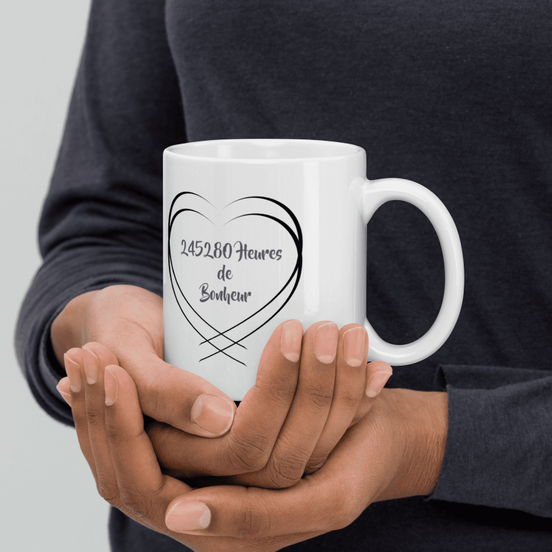 Mug personnalisé 28 ans de mariage noces de nickel