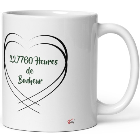 Mug personnalisé 26 ans mariage noces de jade