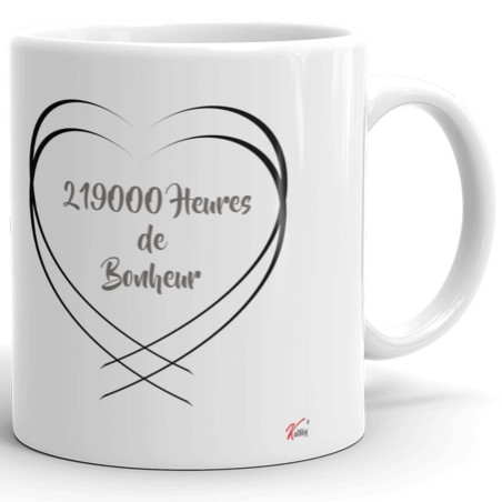 Tasse noces d’argent 25 ans mariage personnalisable