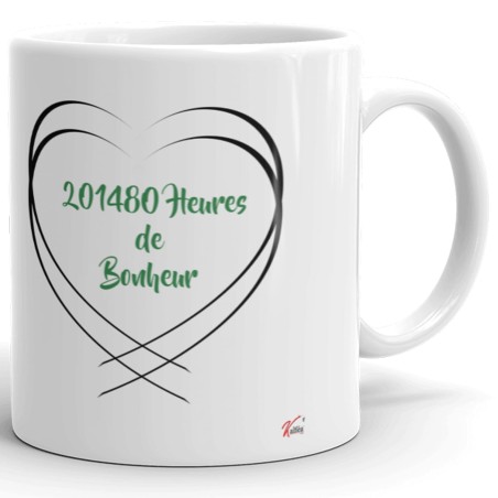 Tasse mariage 23 ans noces de béryl personnalisable