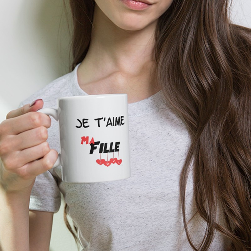 Mug Je t’aime ma fille tasse cadeau belle-fille