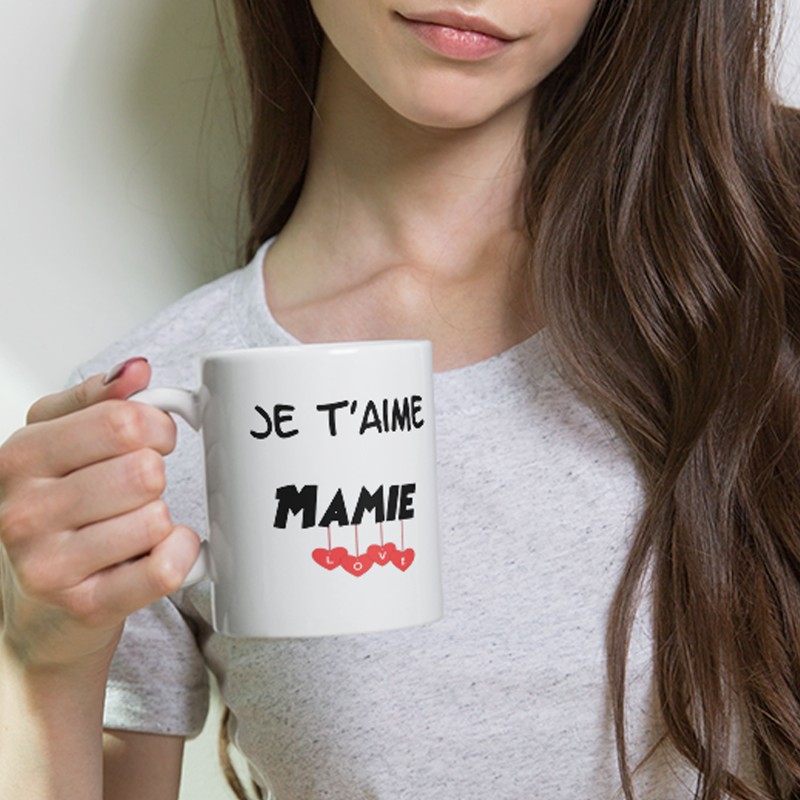 Duo mugs Je t’aime mamie et papi tasse cadeau