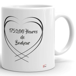 Mug noces de porcelaine 20 ans mariage personnalisé