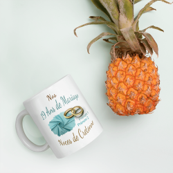 Tasse 19 ans mariage noces de cretonne personnalisée