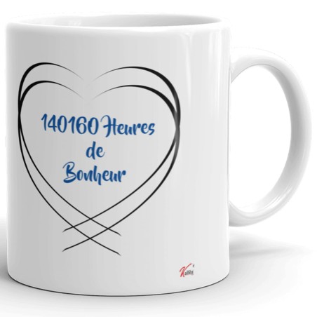Mug 16 ans mariage noces de saphir personnalisé