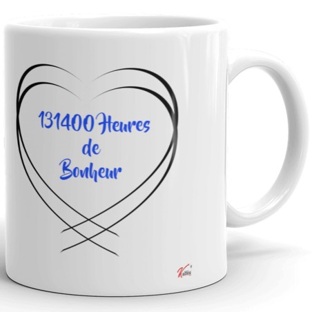Tasse 15 ans mariage noces de cristal personnalisée