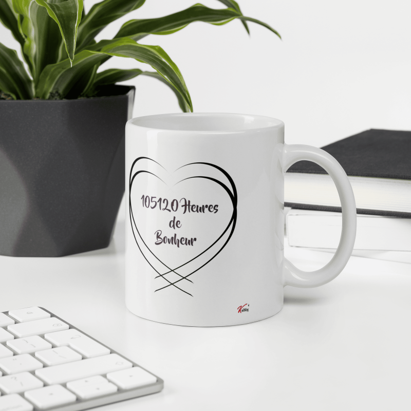 Mug 12 ans mariage noces de soie personnalisé
