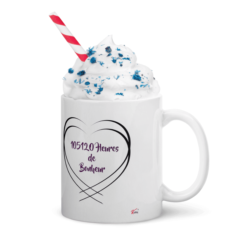 Mug 12 ans mariage noces de soie personnalisé