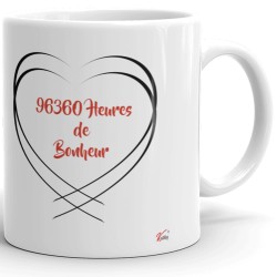 Tasse 11 ans mariage noces de corail personnalisée