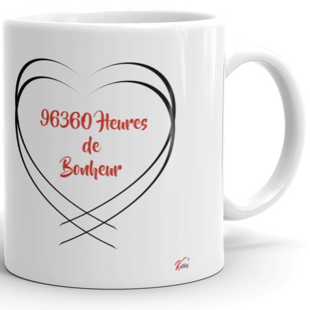 Tasse 11 ans mariage noces de corail personnalisée