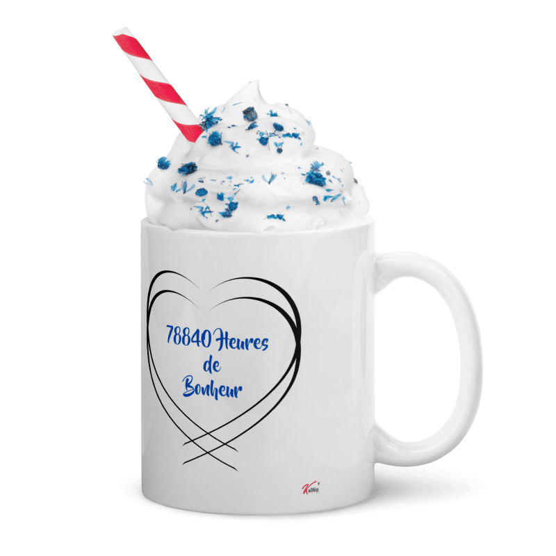 Tasse 9 ans mariage noces de faïence personnalisée