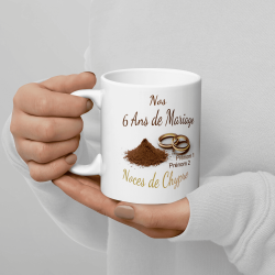 Mug noces de chypre 6 ans mariage personnalisé