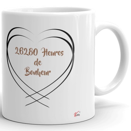 Mug noces de froment 3 ans mariage personnalisé