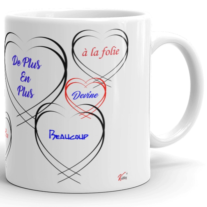 Mug amour personnalisable je t’aime tasse cadeau unique