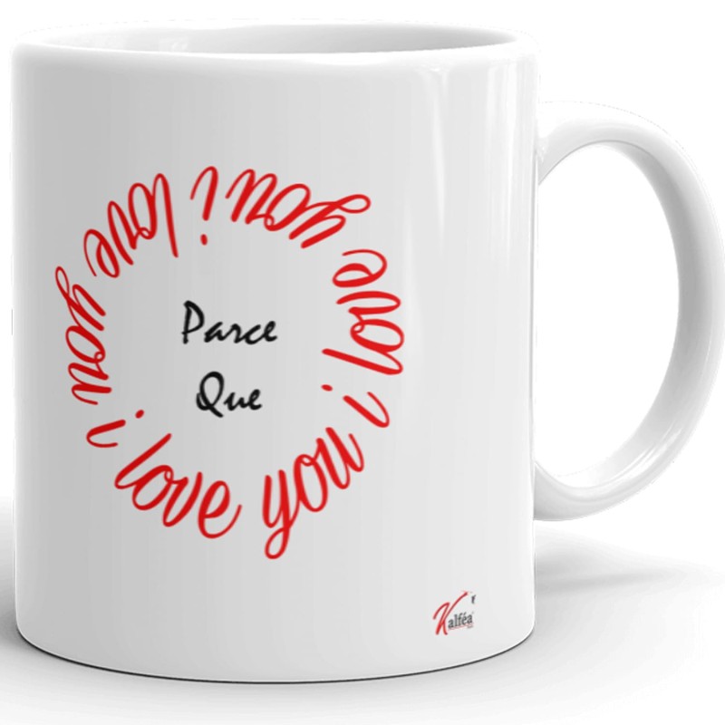 Mug personnalisé pense à moi le matin cadeau amour