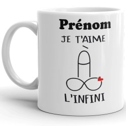 Mug je t’aime personnalisé symbole infini tasse amour