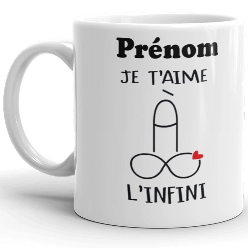 Mug je t’aime personnalisé symbole infini tasse amour