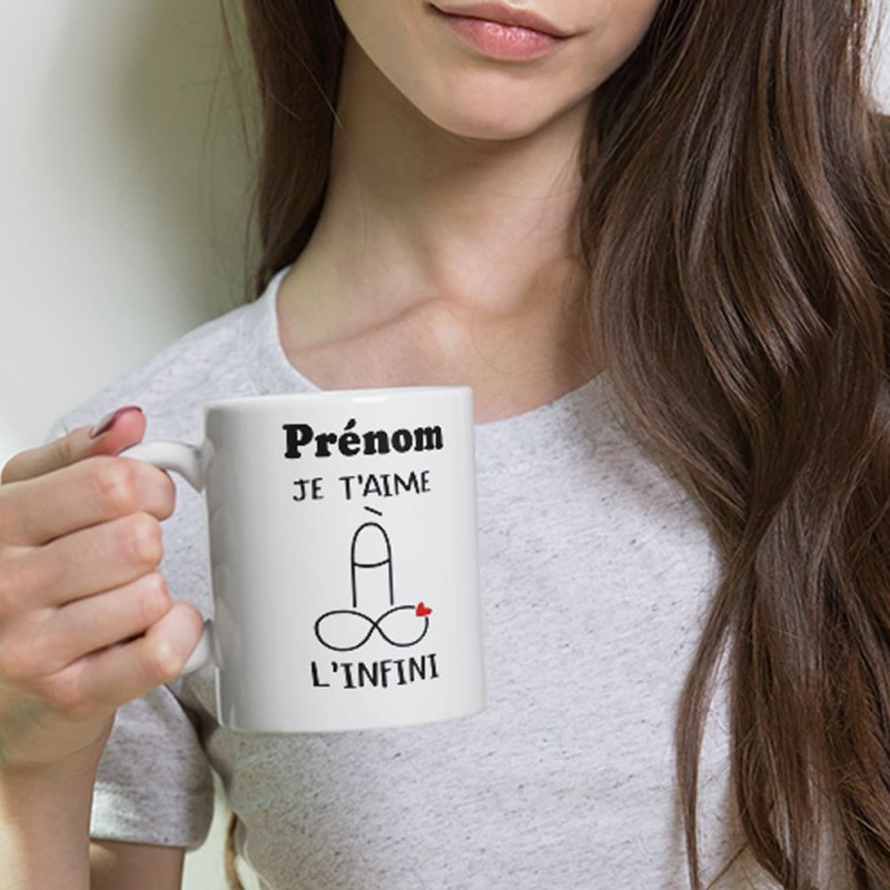 Mug je t’aime personnalisé symbole infini tasse amour