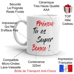 Mug personnalisé tu es super bonne humour amoureux