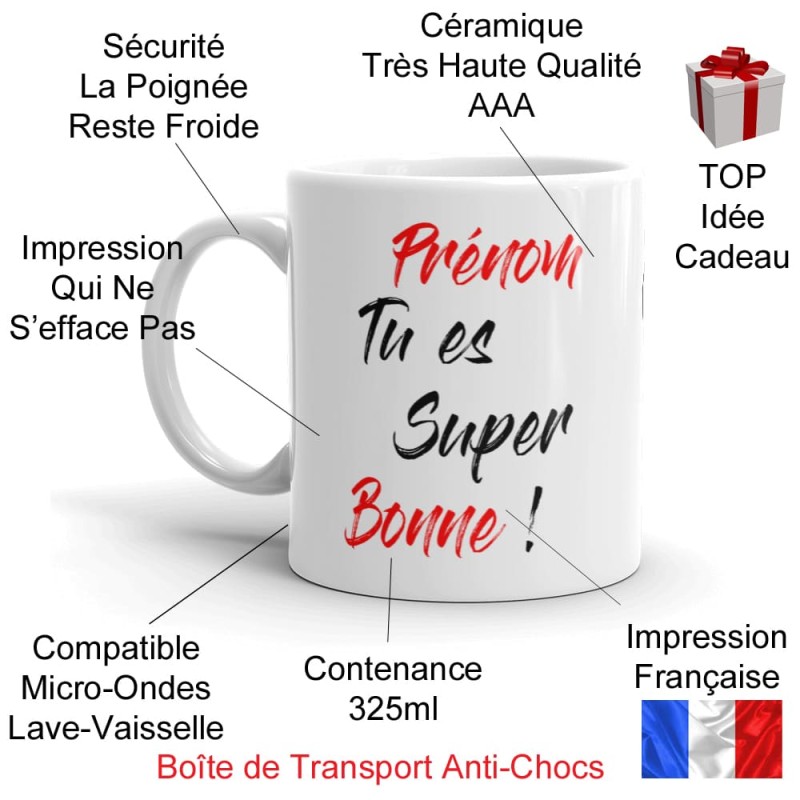Mug personnalisé tu es super bonne humour amoureux