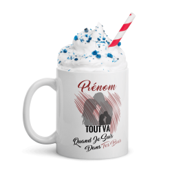 Mug personnalisé tout va dans tes bras je t’aime amour