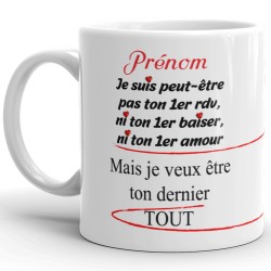 Mug personnalisé dernier tout je t’aime amour cadeau