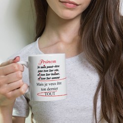 Mug personnalisé dernier tout je t’aime amour cadeau