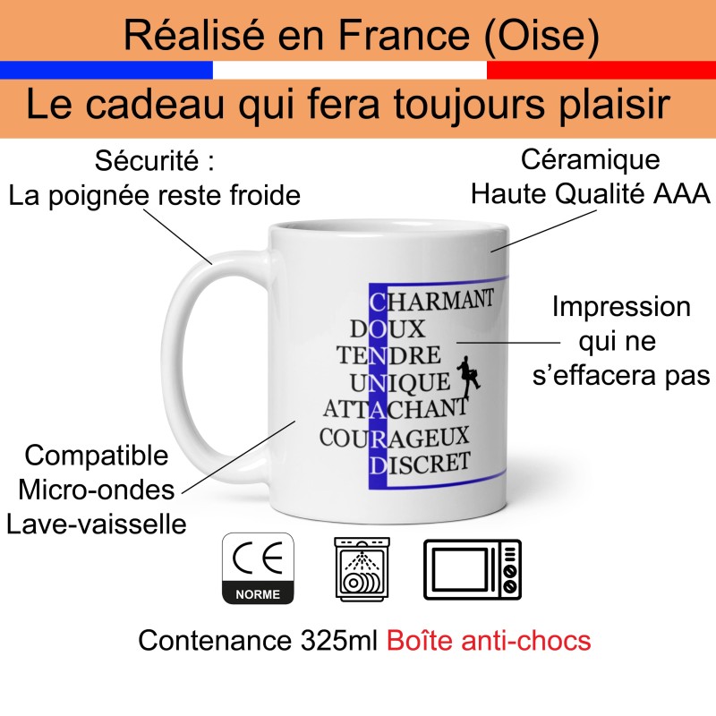 Mug personnalisé romantique drôle mots croisés connard cadeau